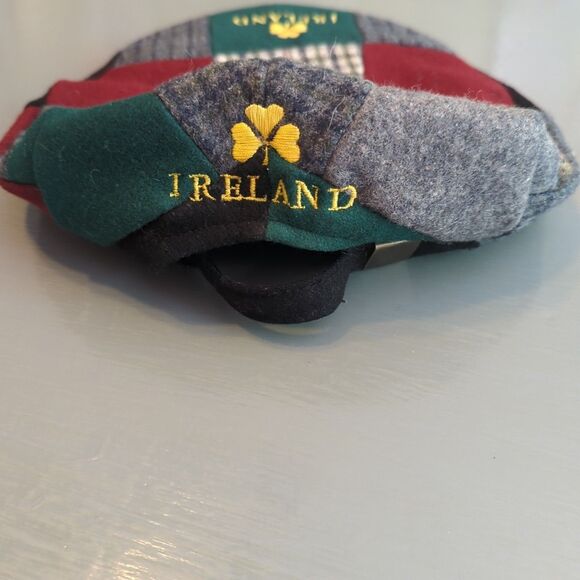 Ireland Patchwork Wool Newsboy Hat Plaid Embroidered Irish Paddy Cap Adjustable - Picture 3 of 6